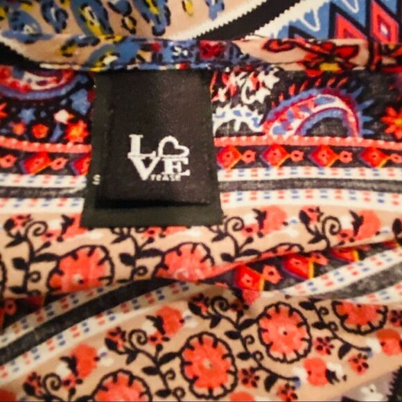 Love Tease Fringe Boho Kimono Cardigan Size Large - Picture 11 of 13